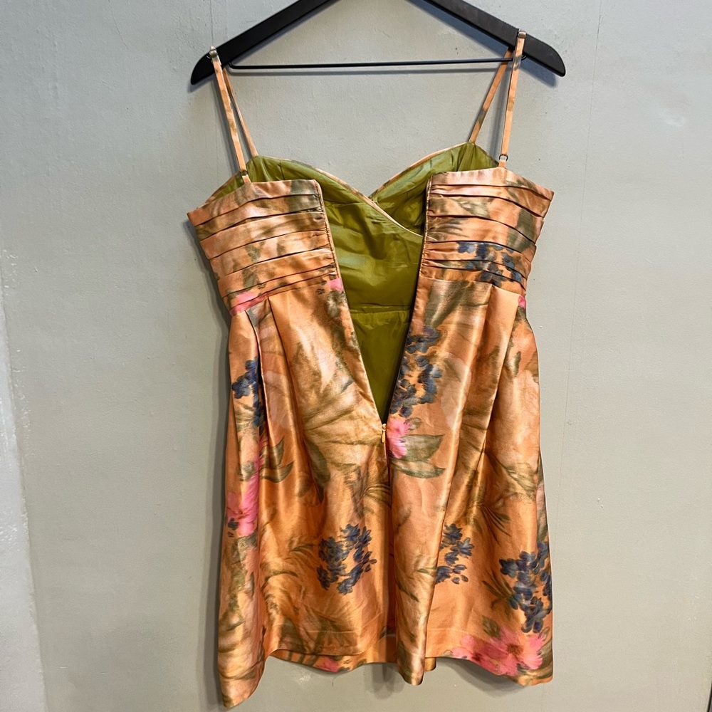 Anthropologie Gold Floral Prom Dress - Picture 8 of 10